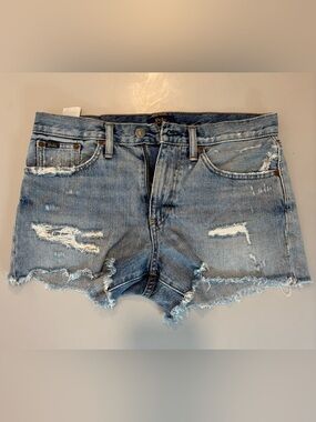 POLO Ralph Lauren denim gray/distressed short -shorts -Size 27 - 3” inseam.GUC